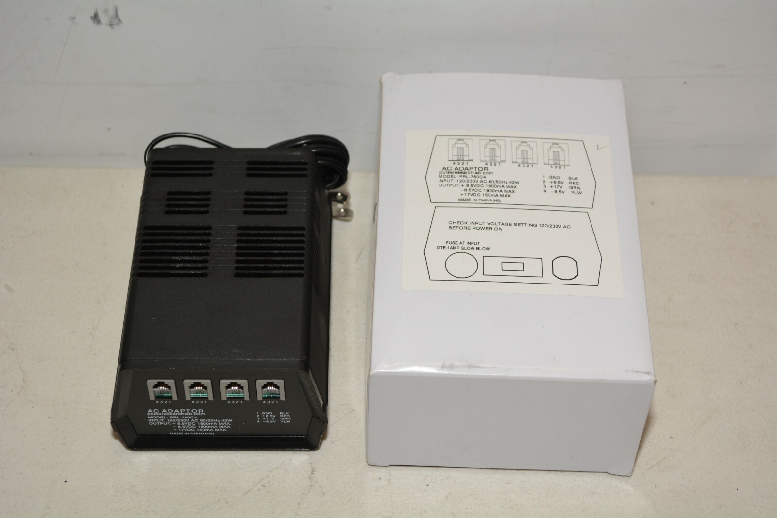 Pulse Research PRL-760C-120V 4-Output AC/DC Adapter PRL-760C4 -