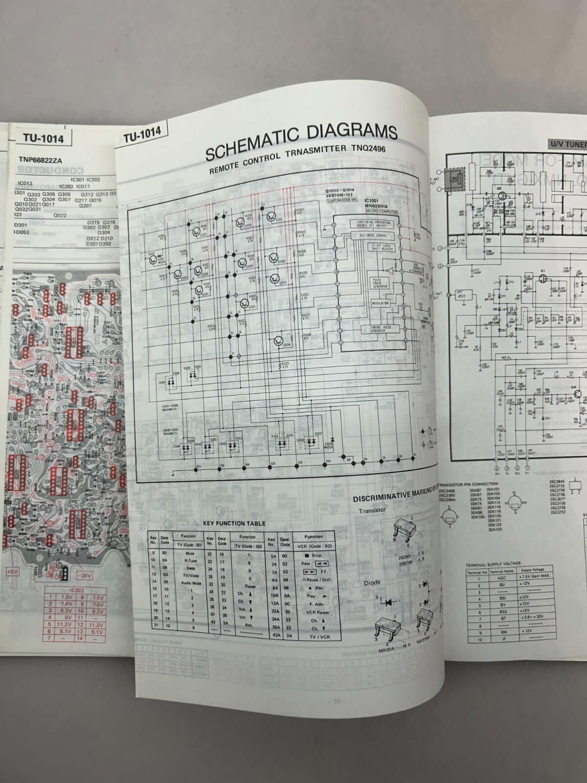 Panasonic TU-1014 Original Service Manual Free Shipping