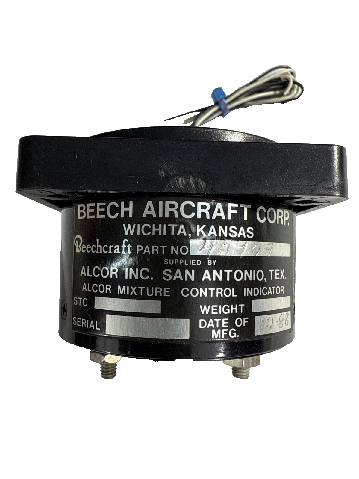 Beechcraft TIT Indicator Gauge 45909 Alcor Mixture Indicator