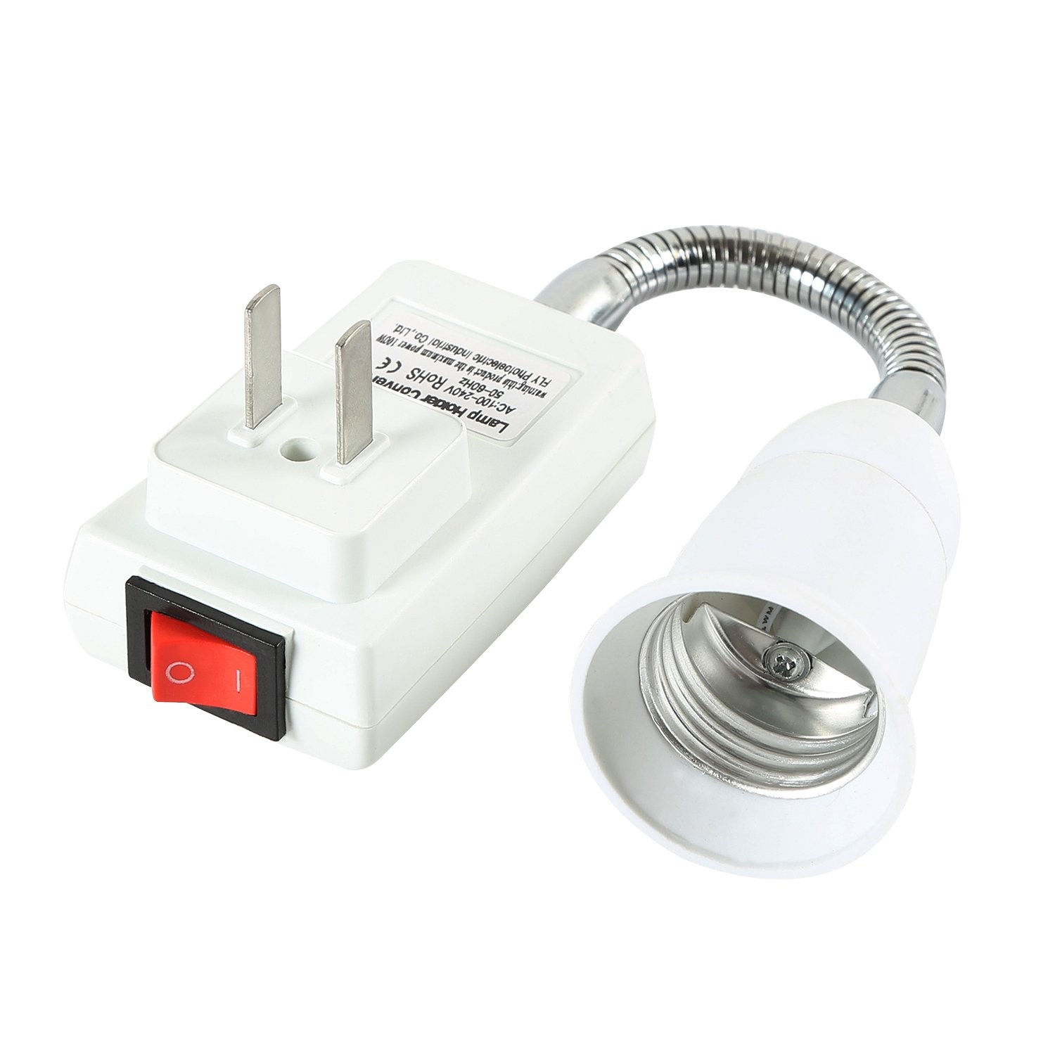 ELECTOP E27 Socket Adapter with On/Off Switch to US Plug,Flexible Extension...