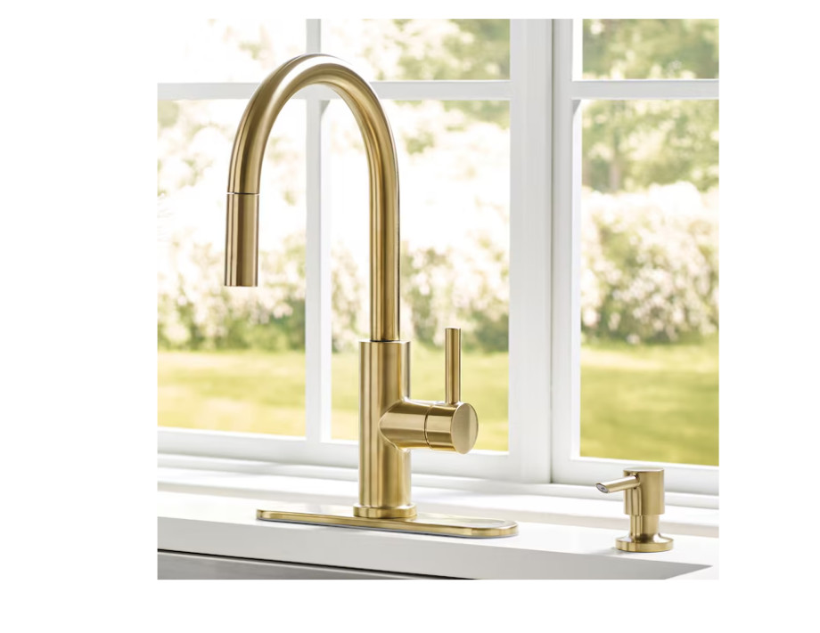 [ BIG SALE ] allen + roth Harlow Pull-down Faucet Gold
