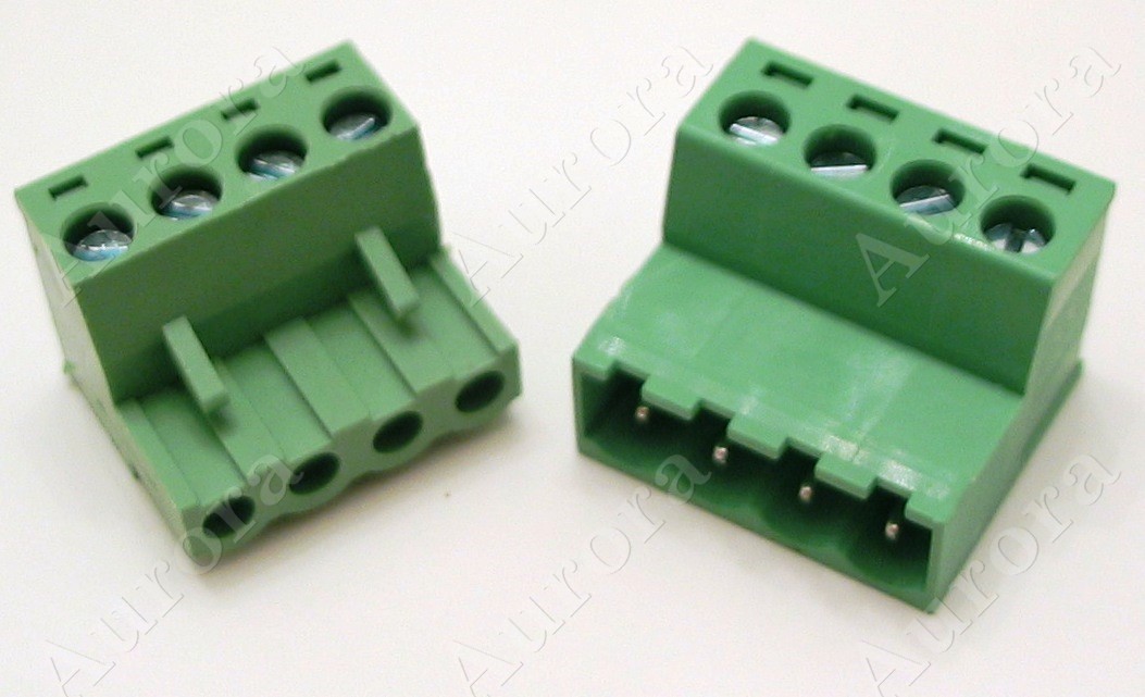 4 Pin - 5mm : Female & Male Connector Plug Pair / Terminal Block Mating Set