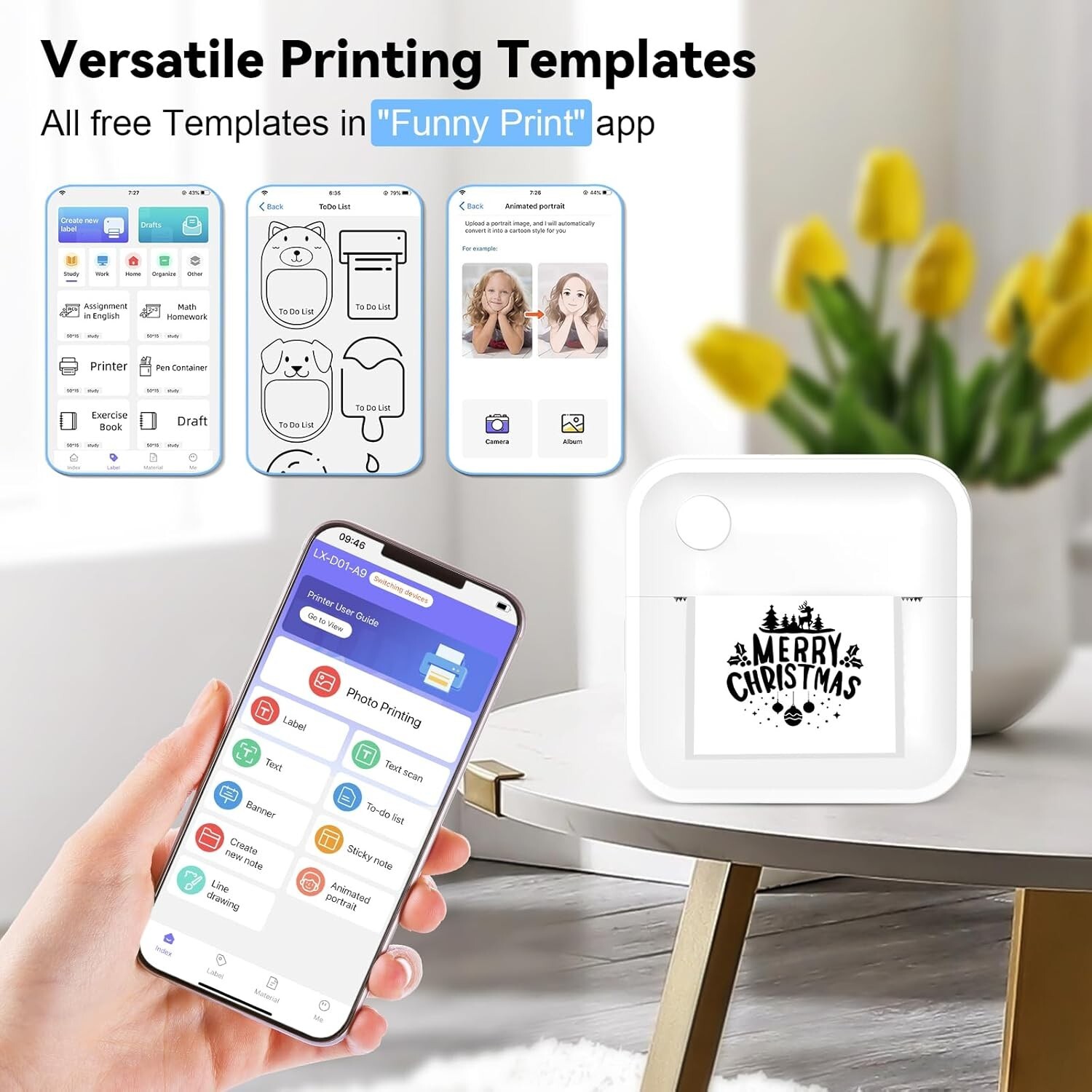 INVISEN Label Maker Machine Mini Label Printer Portable Thermal Printer