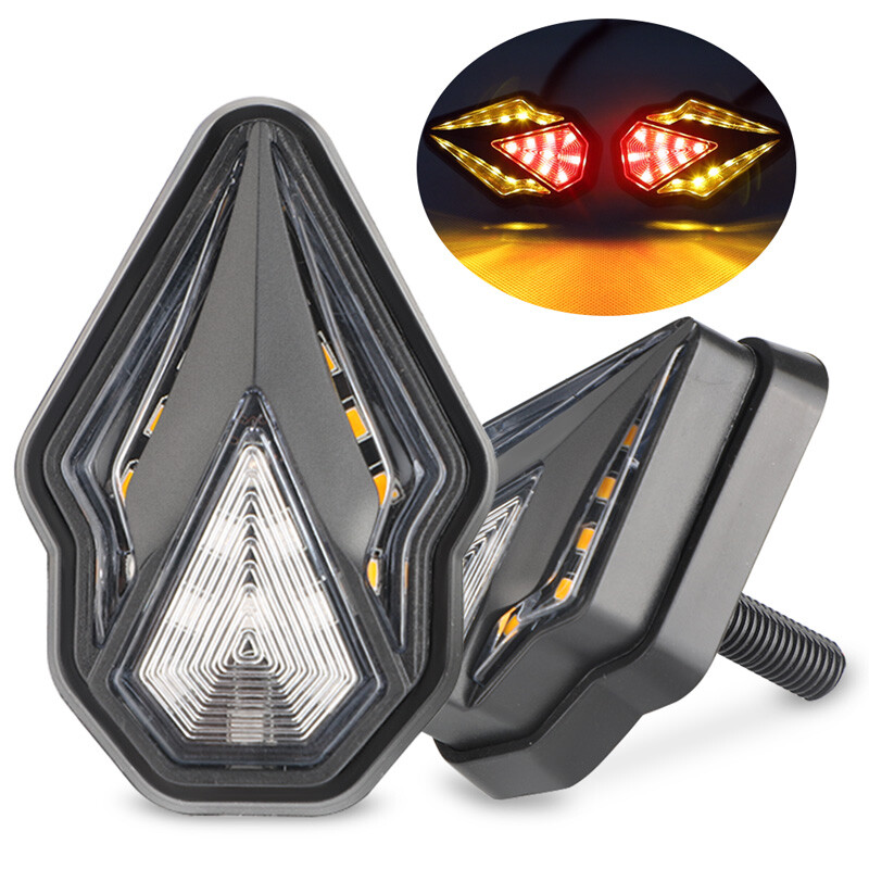 2x Motorcycle Flush Mount Turn Signal Indicator Blinker Red Amber LED Light DRL