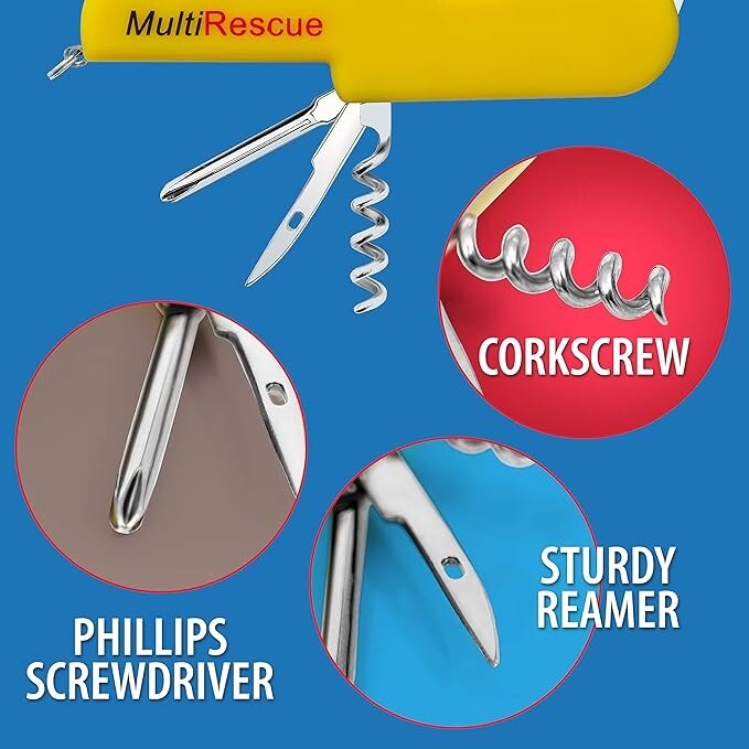 MAXAM Multi-Function Rescue Knife - Includes Seat Belt Cutter and Glass Breaker