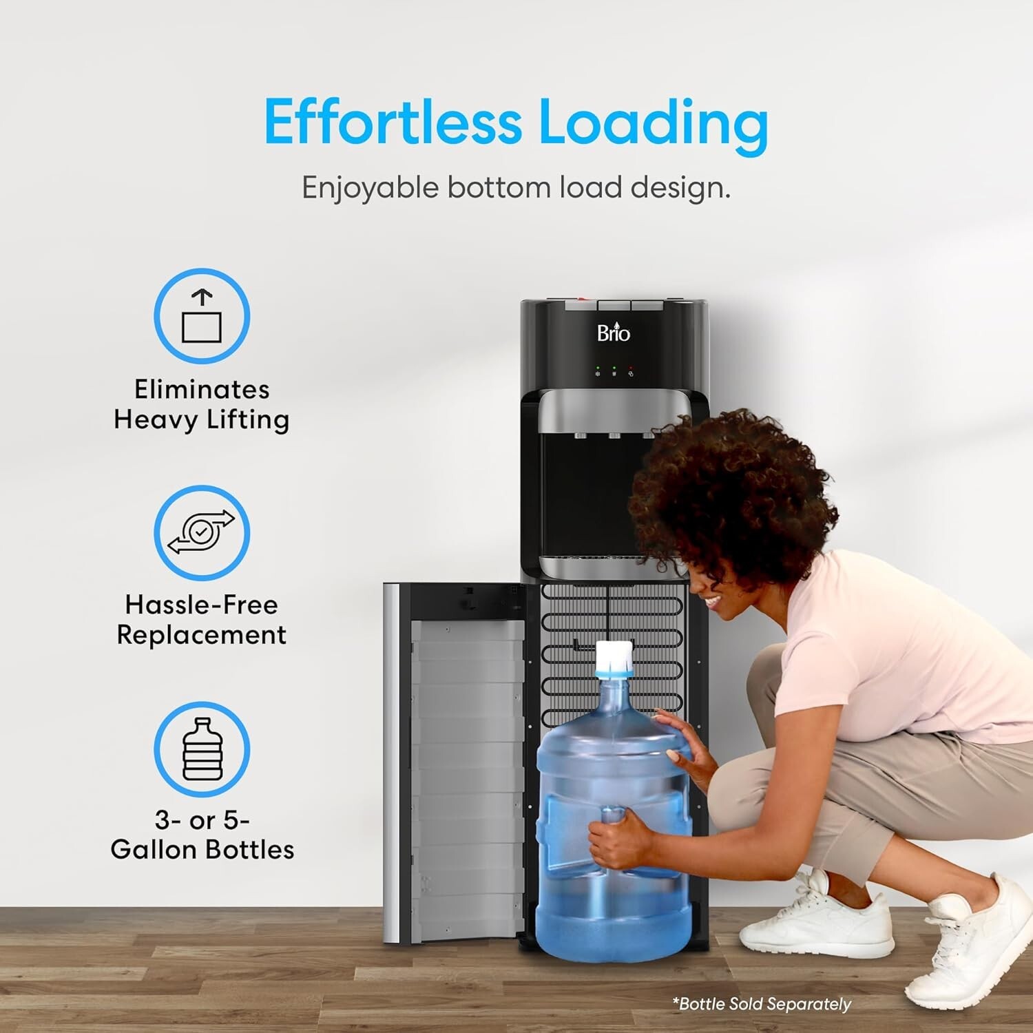 Bottom Loading Water Cooler Dispenser for 5 Gallon Bottles - 3 Temperatures with