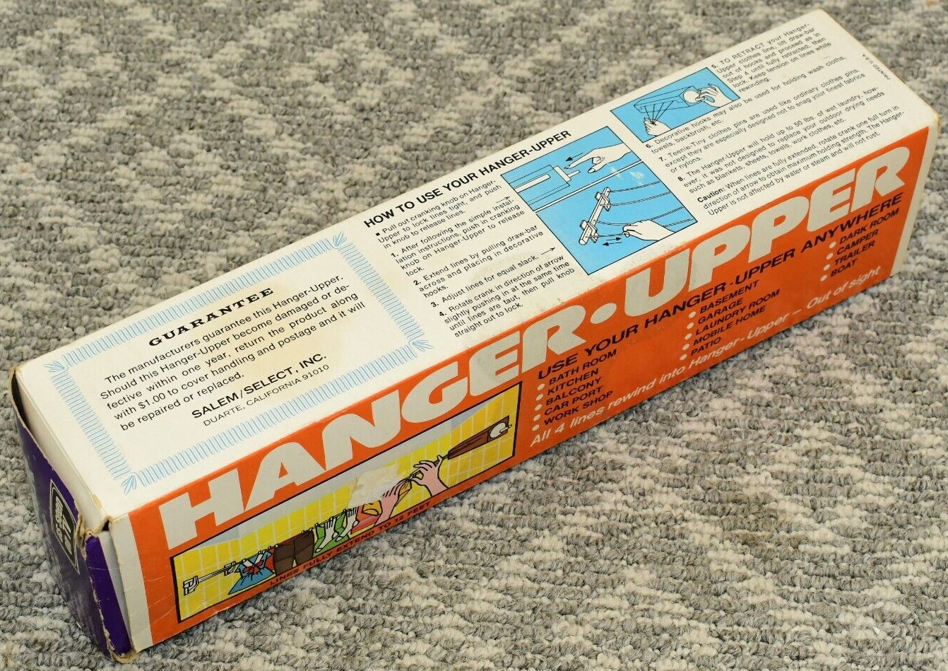 Vintage Hanger Upper AS SEEN ON TV 4 Nylon Lines Cloths Line - New NOS - Pink