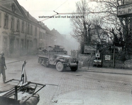 US Halftracks of 9th Armored Division in Germany 8"x 10" World War II Photo #120
