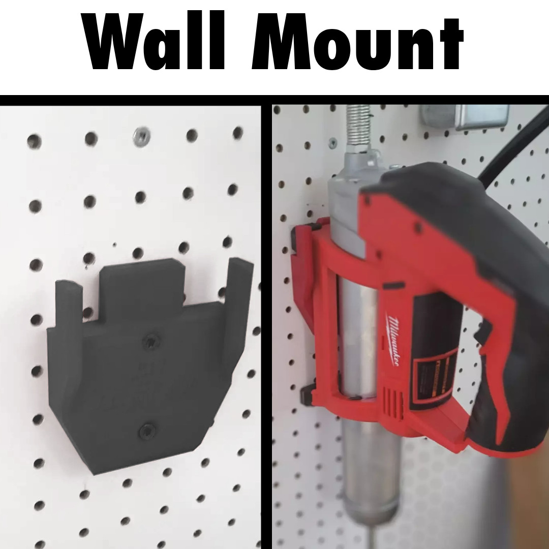 Wall Mount for Milwaukee M12 2446 Cordless Grease Gun, Storage, Tools Holder