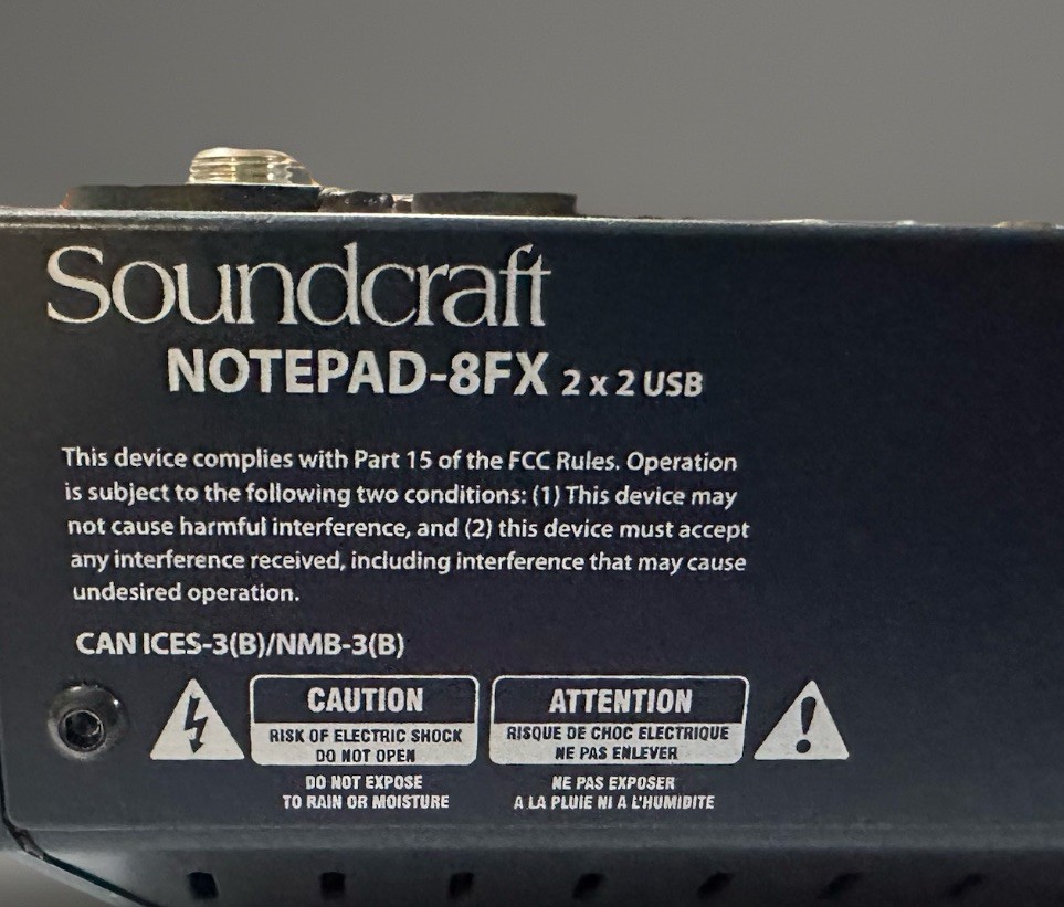 Soundcraft ‎Notepad-8FX Analog Mixer USBx2 Podcast