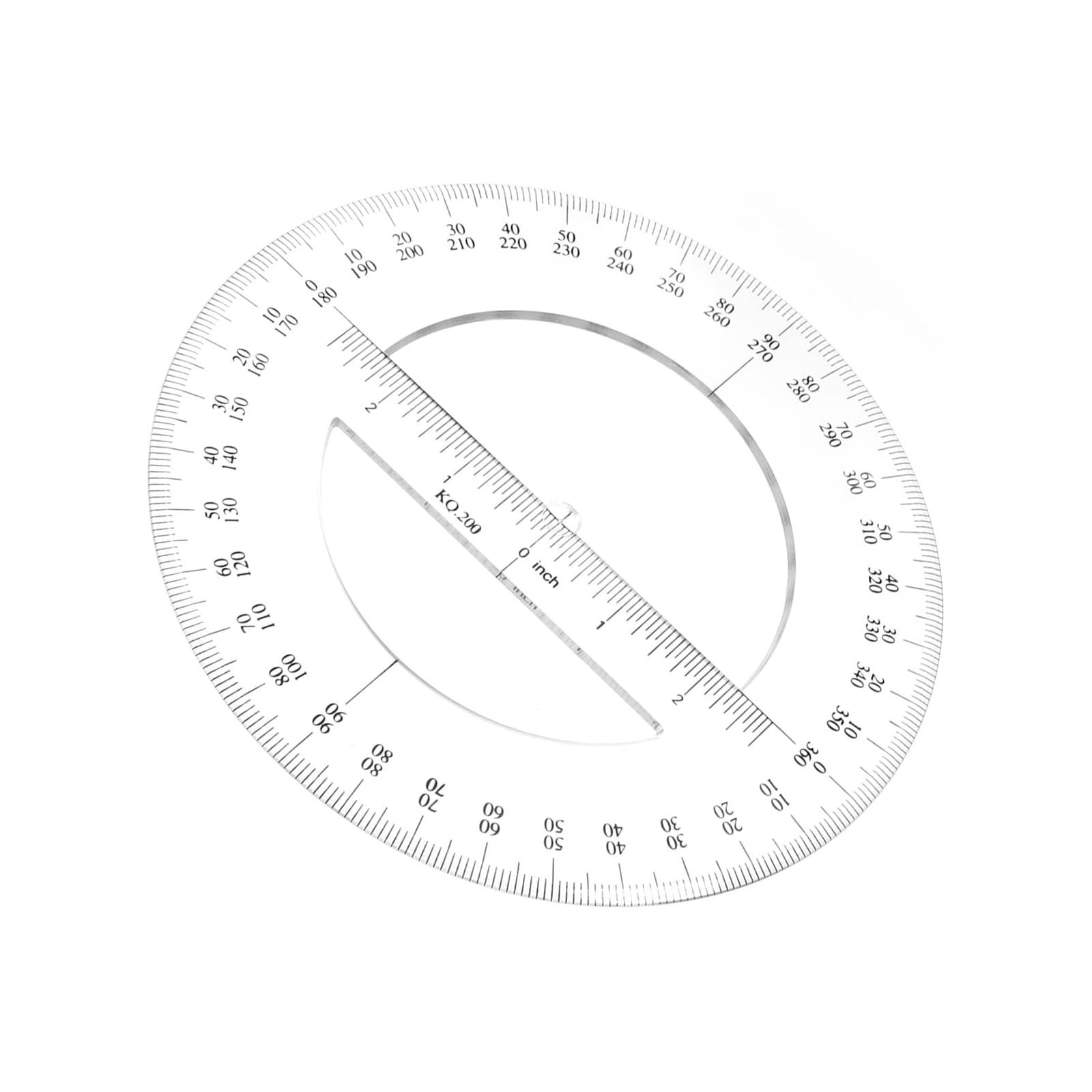 360 Degree Clear Protractor 20cm/8 Inch Diameter Plastic Math Protra...
