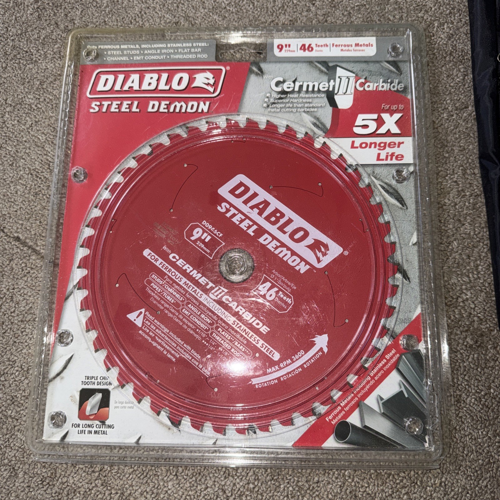 9 in. x 46 Tooth Steel Demon Cermet II Saw Blade for Metals and Stainless Steel