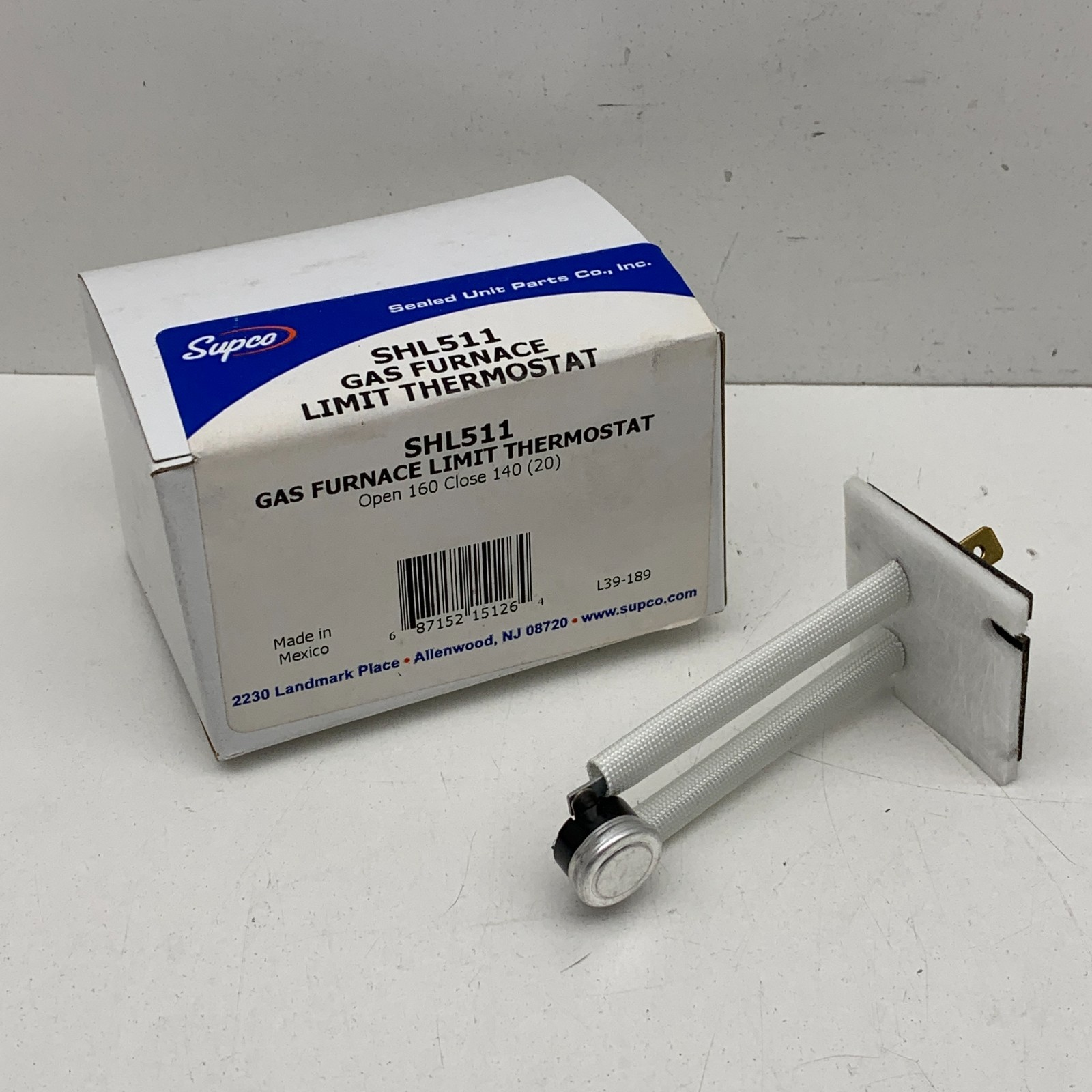 Supco SHL511 Gas Furnace Limit Thermostat Open 160°F, Close 140°F