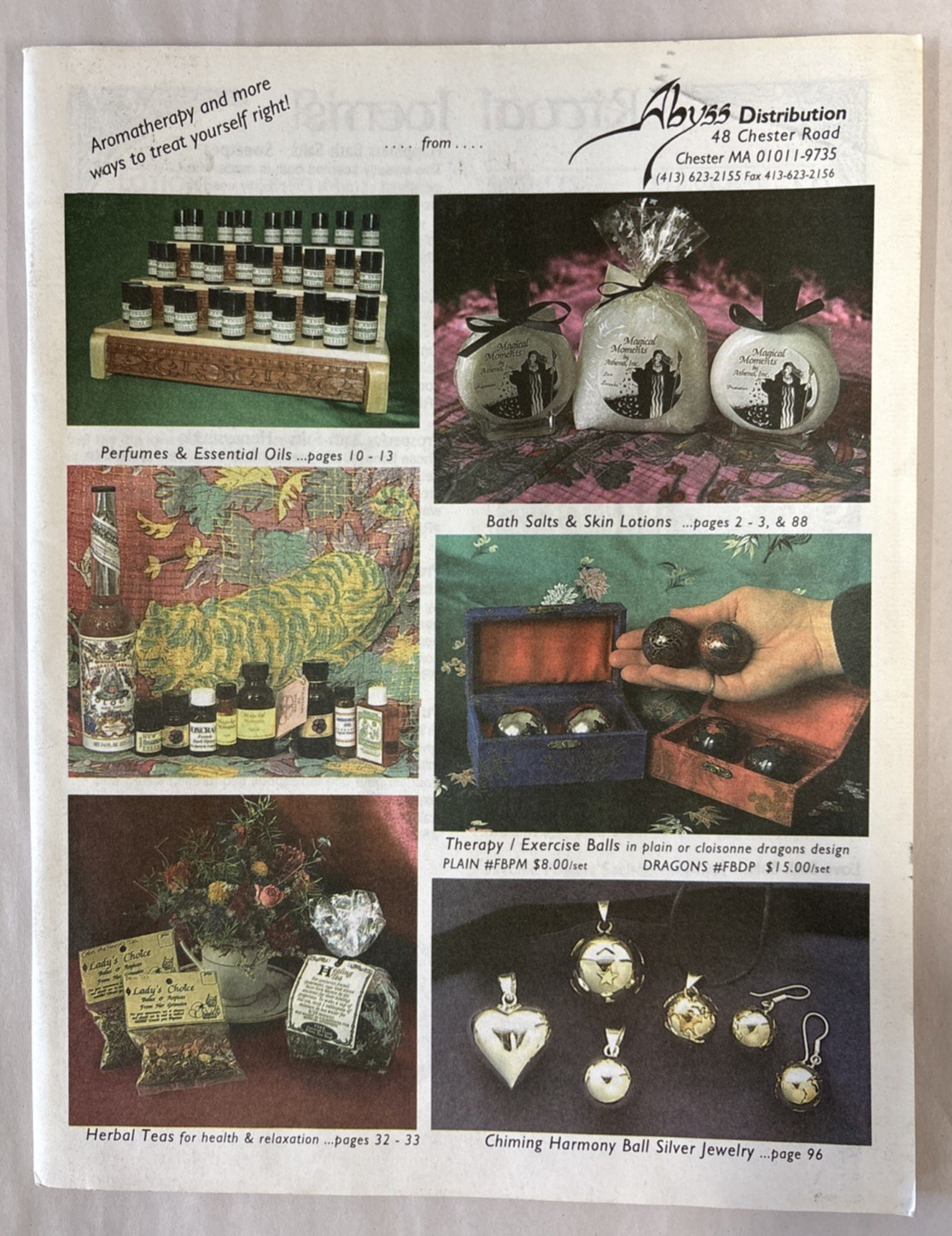 ABYSS DISTRIBUTION CATALOG-VINTAGE-CHESTER, MASSACHUSETTS