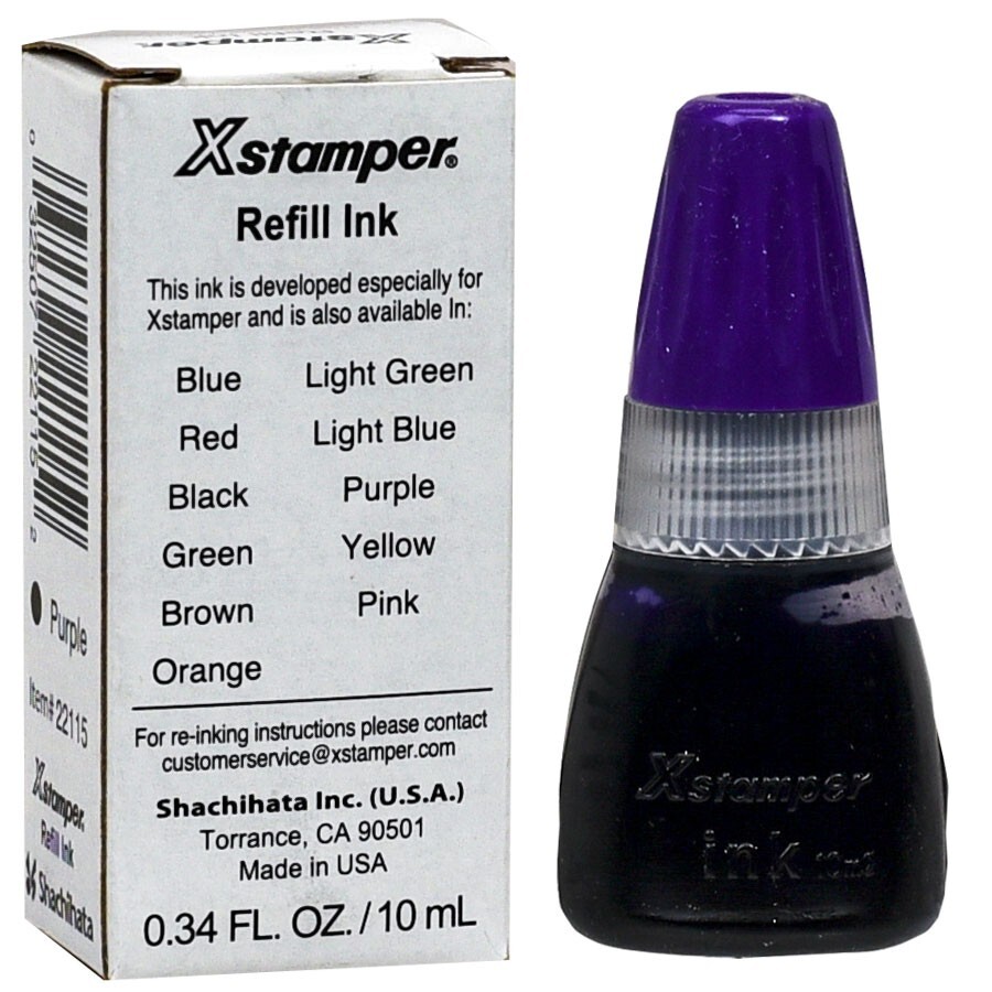 Xstamper Refill Ink 22115 Purple 10ml Bottle by Shachihata