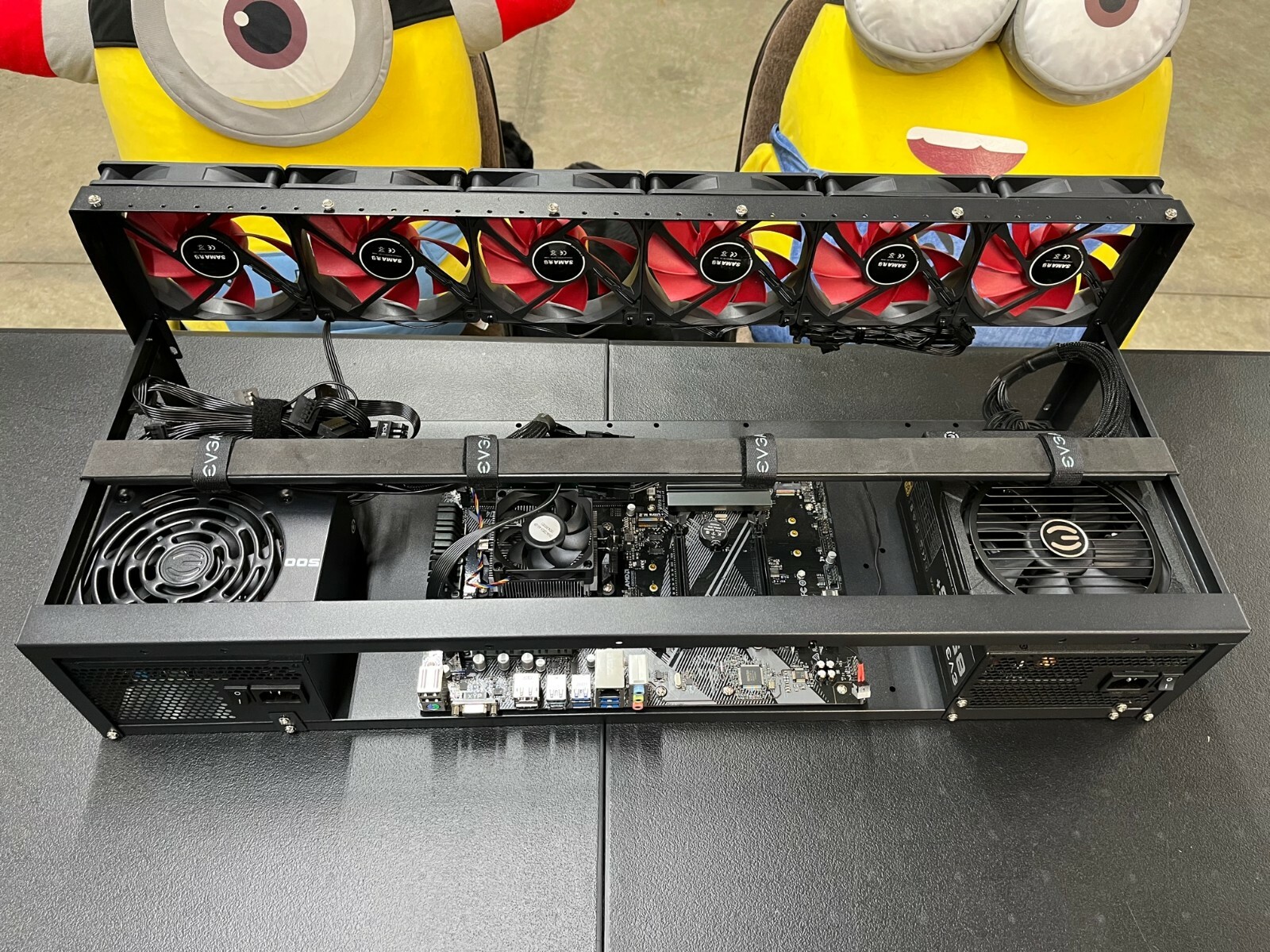 Mining Rig Kit (Plug+Play) 6 GPU slots, 1350W, CPU, ETH BTC Bitcoin Miner NO GPU