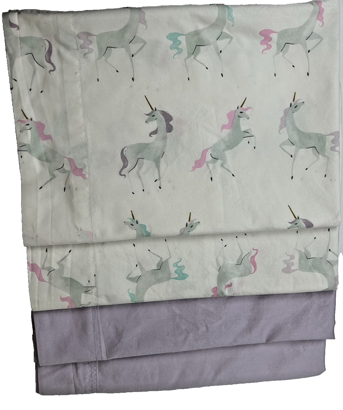 Pottery Barn Kids Pillowcases 4 Standard Unicorns Purple 2 Sets