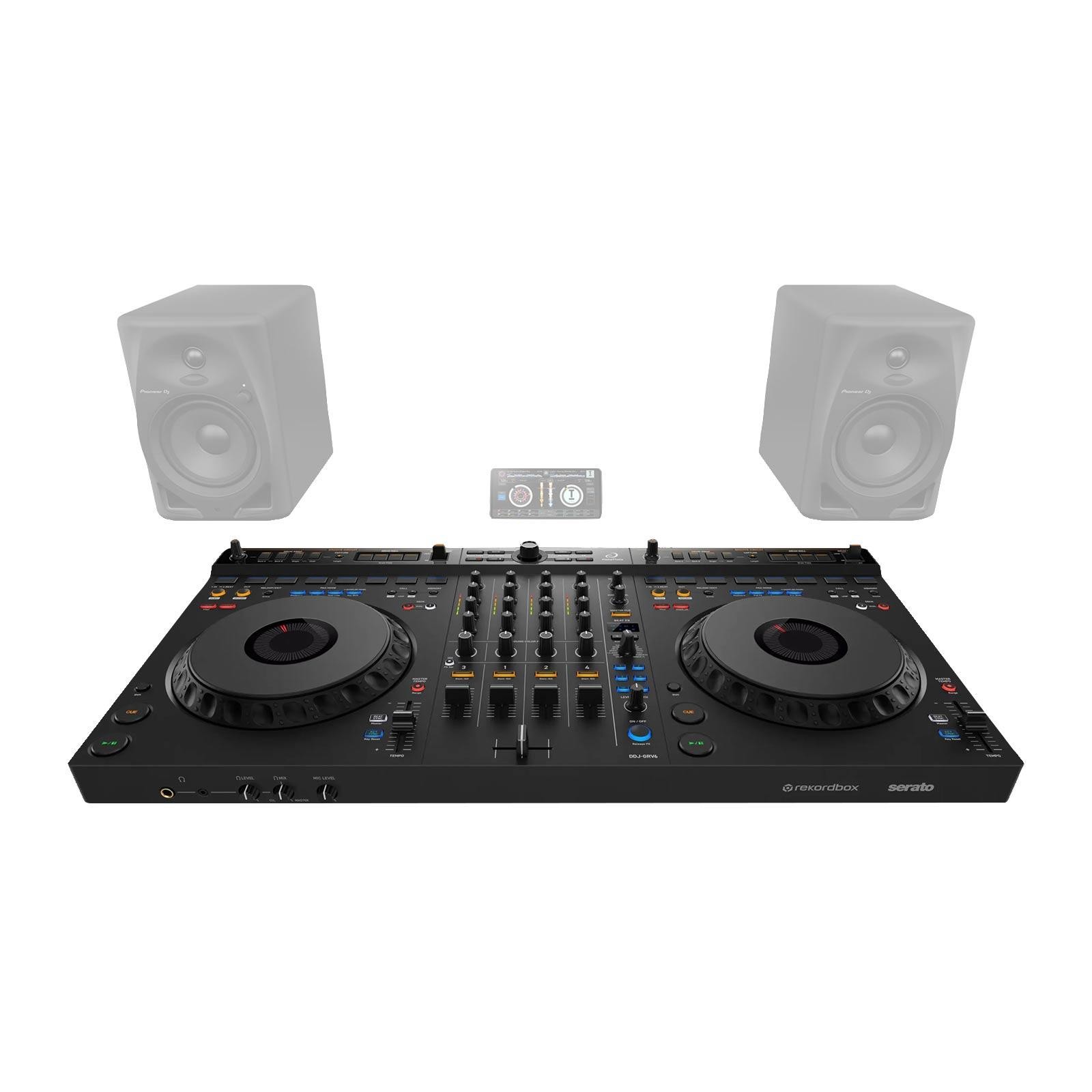 AlphaTheta DDJ-GRV6 4 Channel DJ Controller w 12" Speakers Package