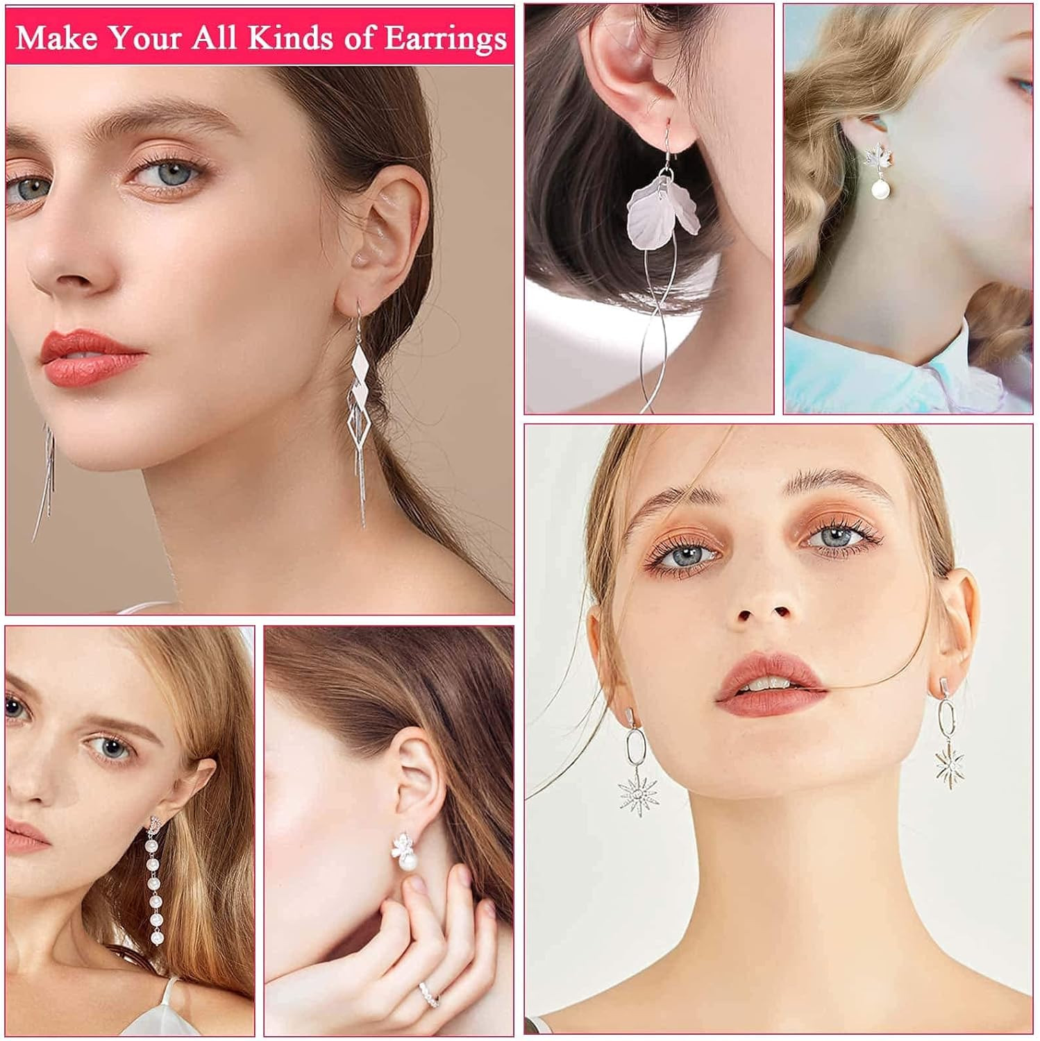 Earring Making Kit - 2393 Pcs Hypoallergenic Earring Hooks, Posts, Backs, Studs