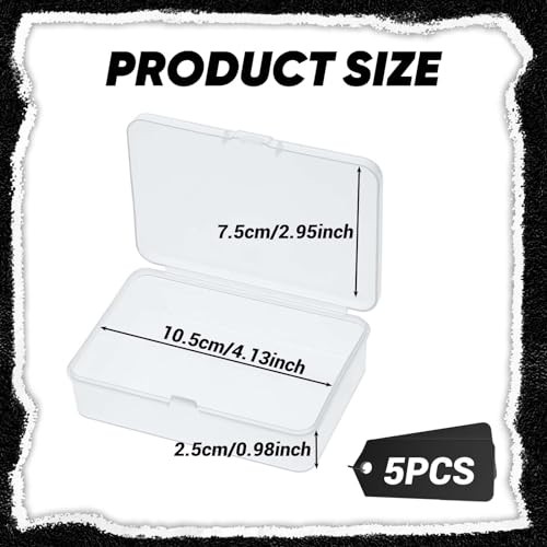 5 Pcs Mini Plastic Storage Containers Box with Lid, Small Storage Containers
