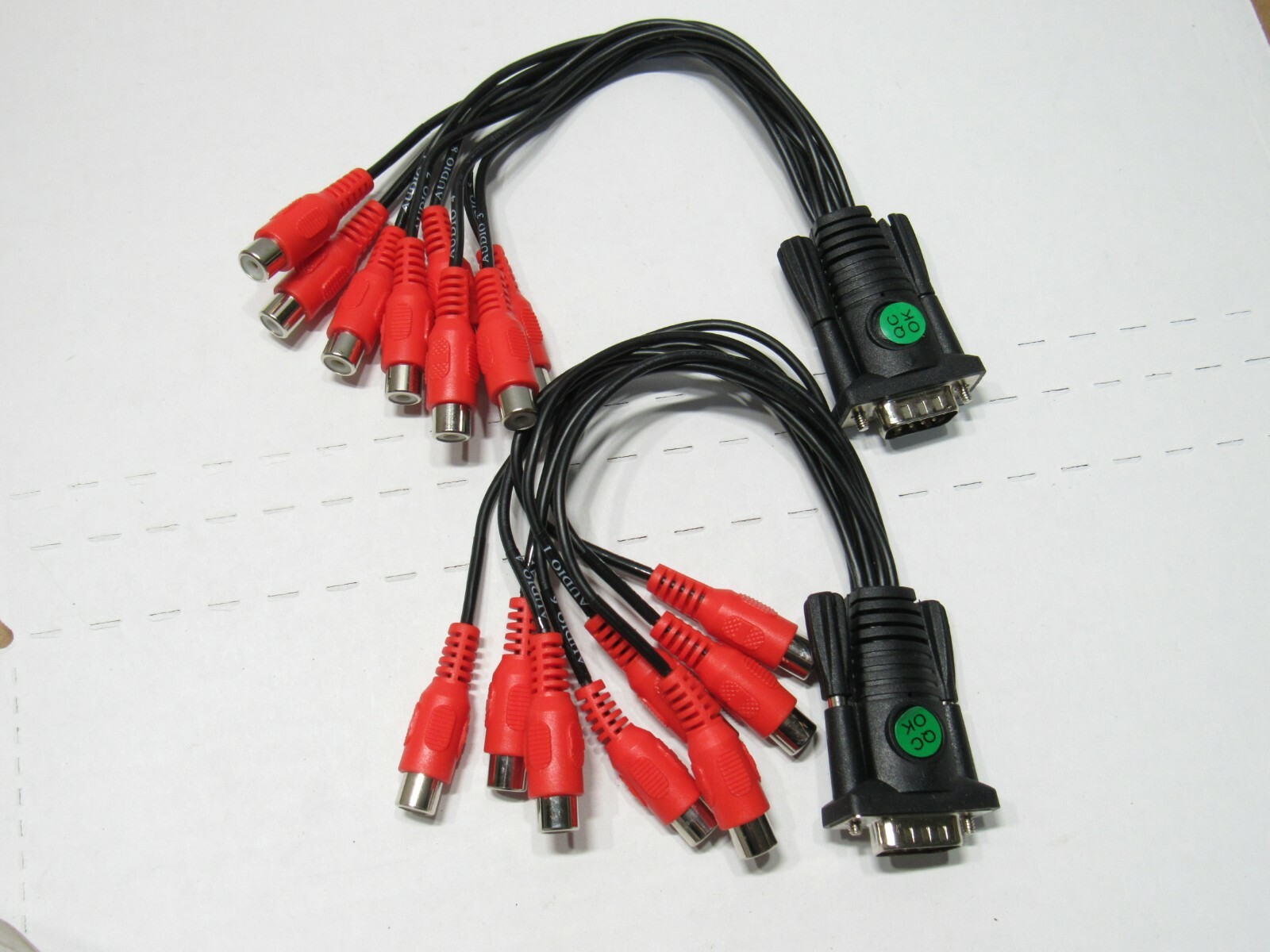 Pair (2) Set GEOVISION Audio Card PIGTAIL CABLES Surveillance