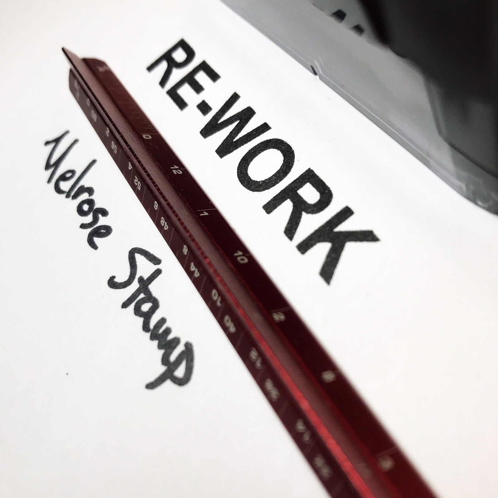Rework Rubber Stamp Black Ink Self Inking Ideal 4913