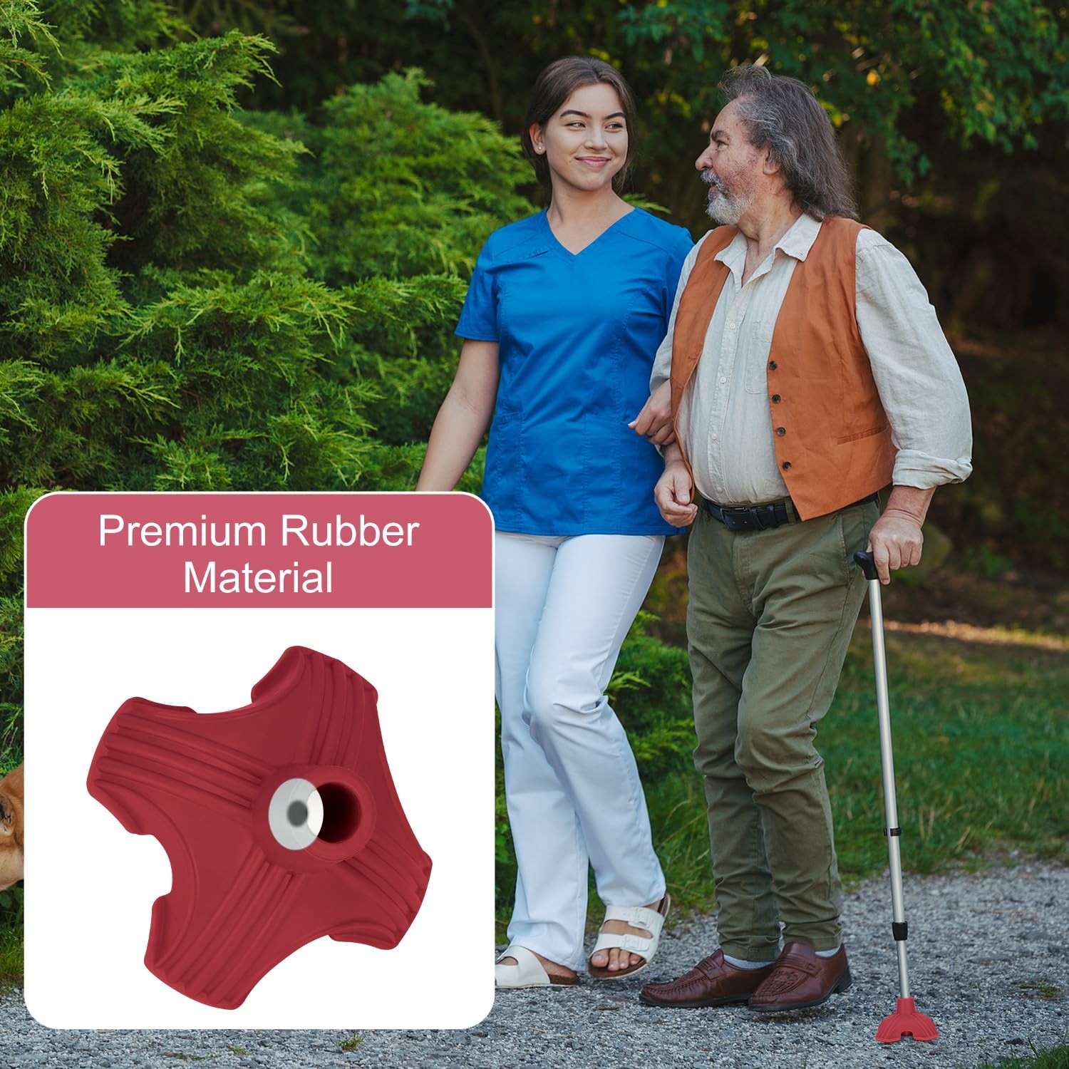 supregear Cane Tips, Self Standing Quad Base Replacement for Walking and Fold...
