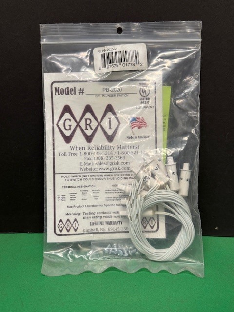 GRI PB-2020 3/8" Diameter Plunger Switch 10PK