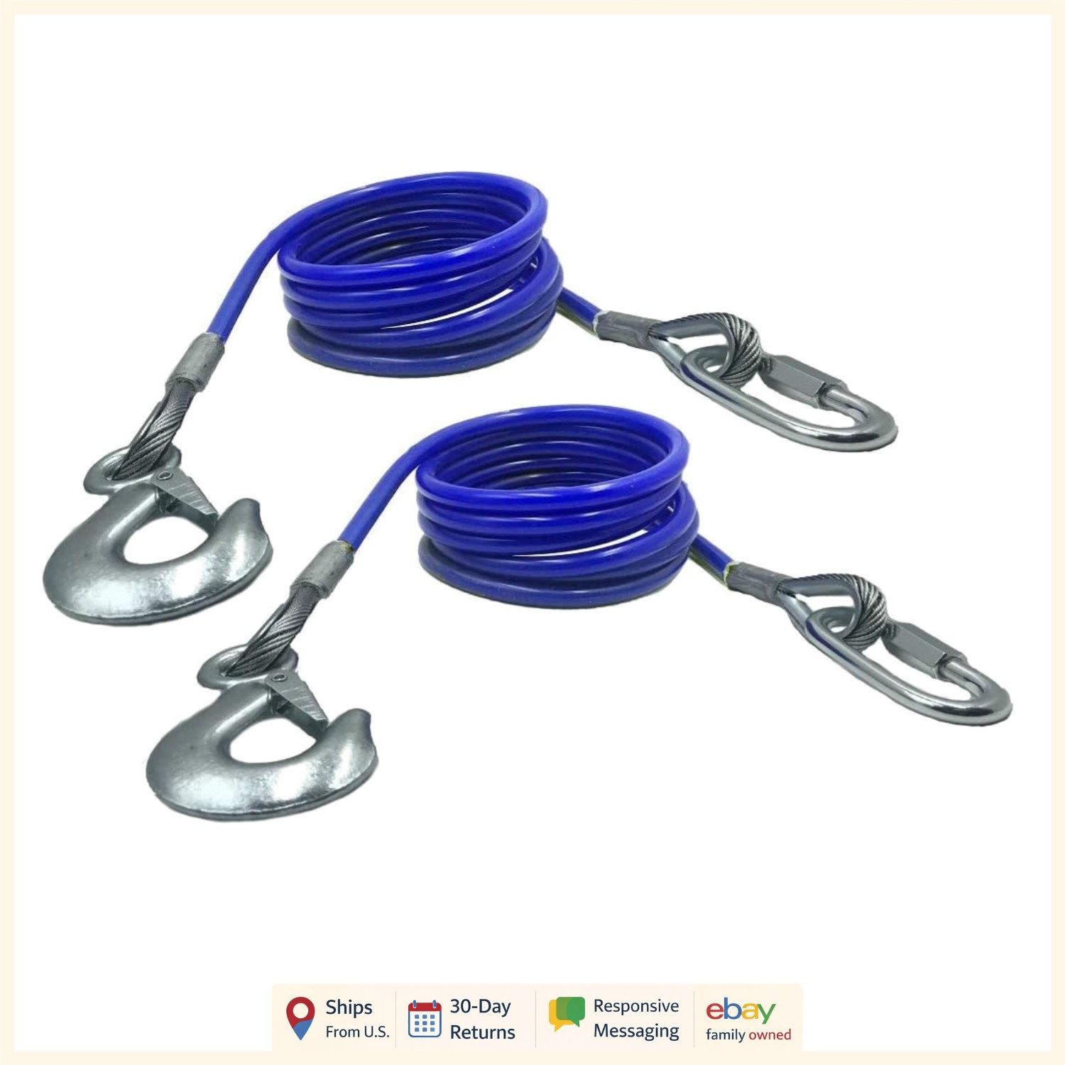 Heavy Duty Trailer Safety Chains with Vinyl Coating for 12000 Lbs Capacity