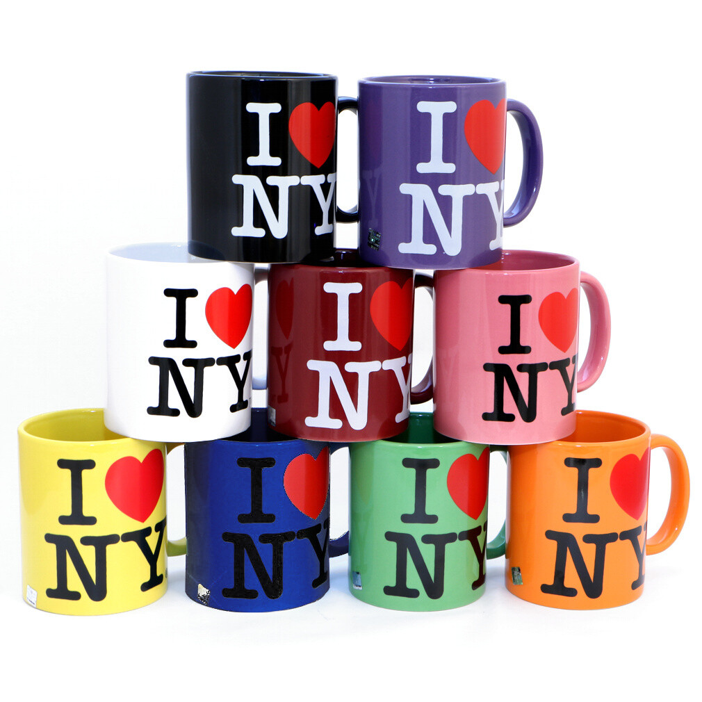 I Love NY Mugs 11oz Ceramic Heart NYC, White, Black, Purple, Blue, Green, Red...