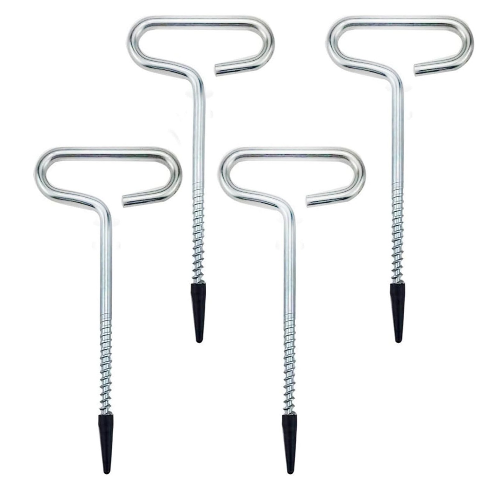 4Pcs Heavy Duty Tent Stakes, 18cm Ground Anchors, Threaded Peg for High Winds...