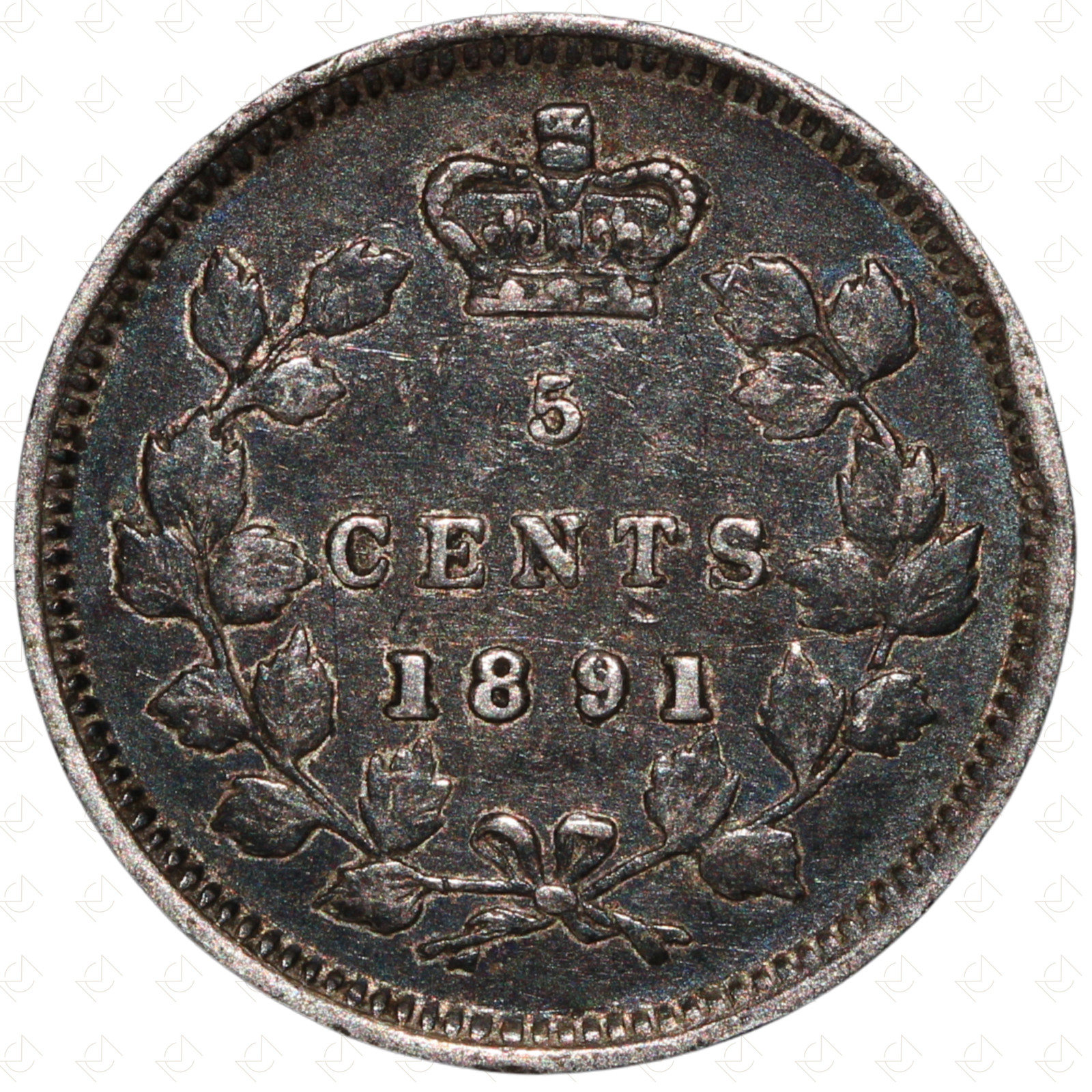 1891 Canada Victoria 5 Cents Coin – Silver