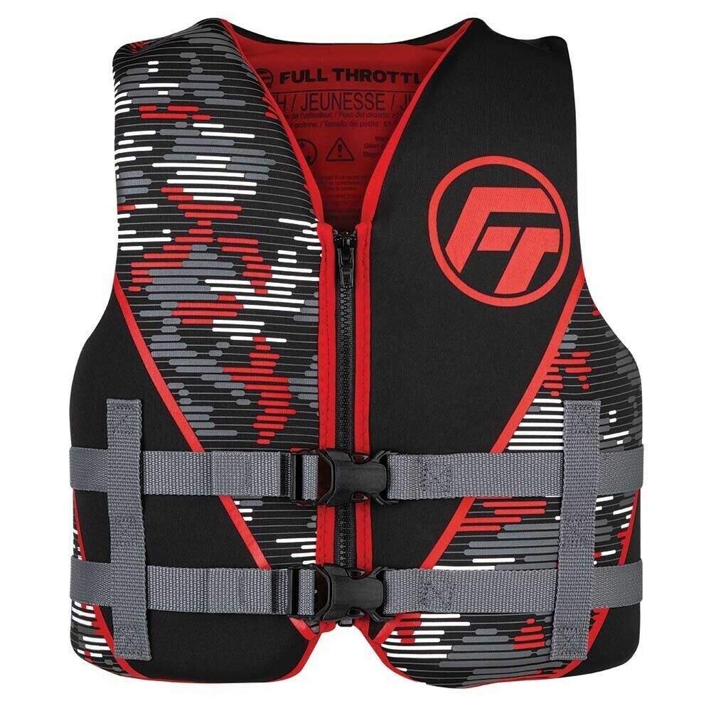 Full Throttle Rapid-Dry Youth Life Jacket Vest, Red