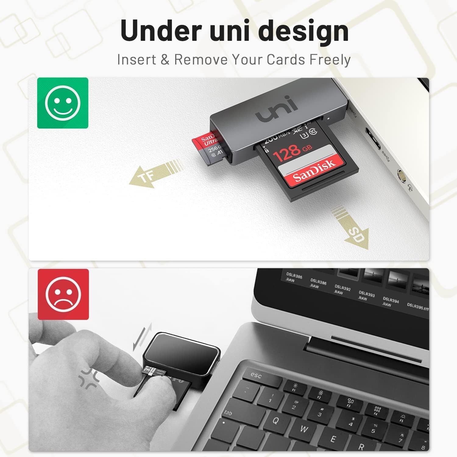 uni USB 3.0 to Micro SD Memory Card Adapter for SD/Micro SD/TF/SDHC/SDXC/MMC