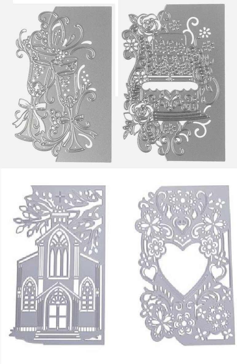 LOT OF 4 (5x7 + 4x6) Cardmaking Intri'Lace Dies from Crafter's Companion