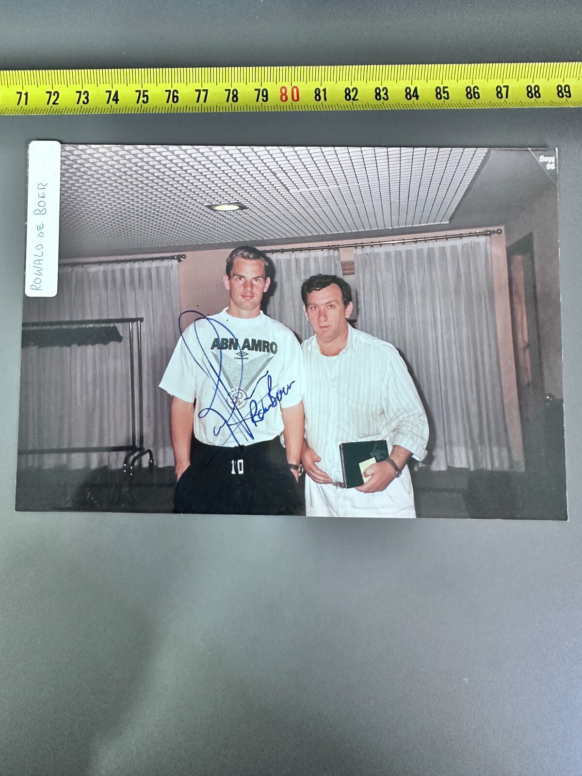 Photo Picture Photo De Boer Ajax Autographed Signed No Shirt Match Worn