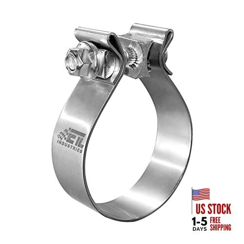 Exhaust Clamp, 2/2" Narrow Band 304 Stainless Steel Clamp for 2.5 Inch 1