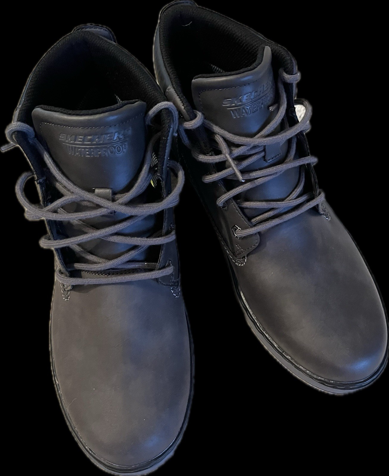Men’s Skechers Relaxed Fit Garlan-deno Waterproof  Grey Vegan Leather Boots
