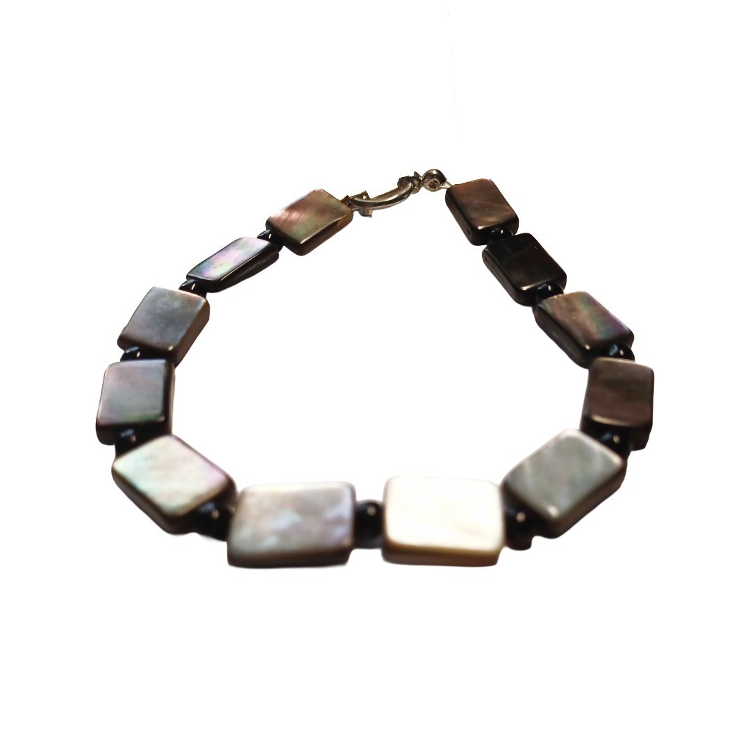 Rectangle Faux Pearl Link Bracelet
