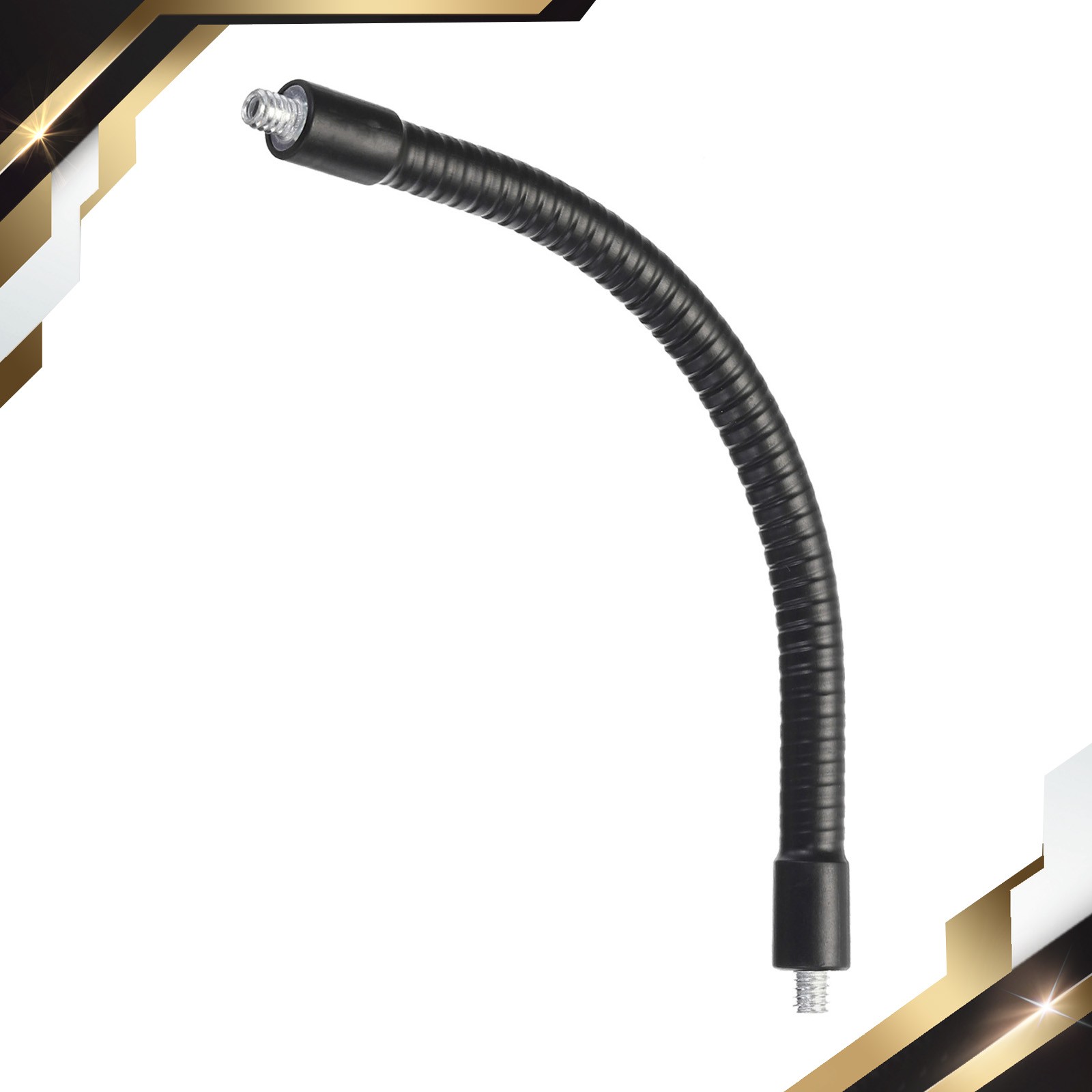 8" Gooseneck 1/4" - 20 Male to Male Thread Flexible Tube Extension Black