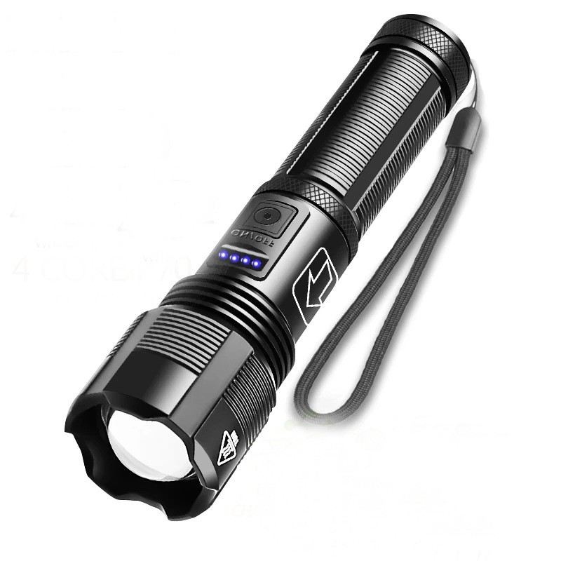 New Super Bright LED Tactical Flashlight USB Rechargeable Zoomable Torch Lamp