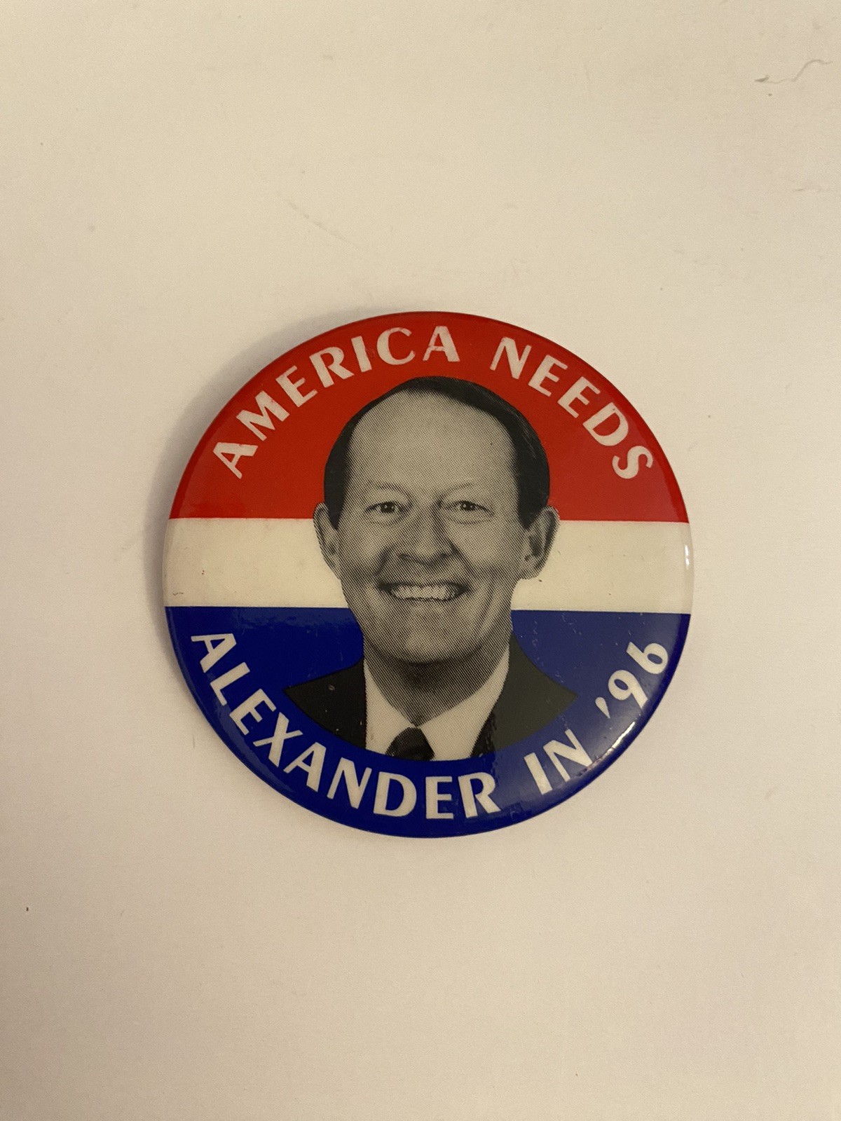 America Needs Alexander In ‘96 Pin Back Button P91