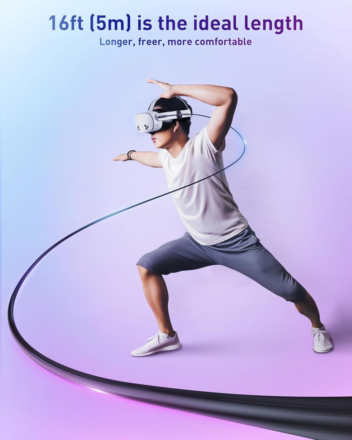 VR Charging Link Cable 16FT – Charge While Playing PC VR, USB 3.0 Stable Data...