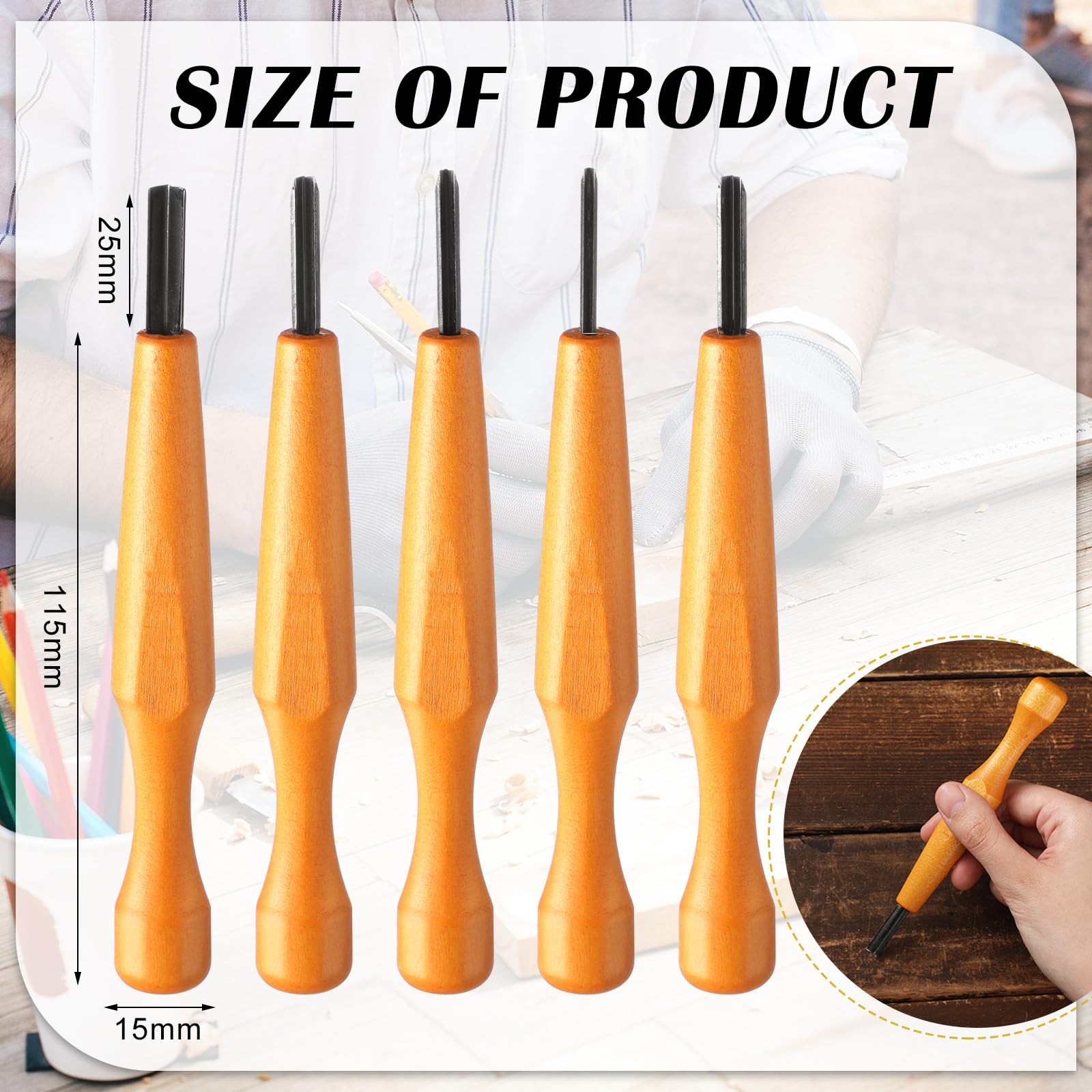 WILLBOND 5 Pcs Linocut Carving Tools Set Triangular Linoleum & Wood Carving ...