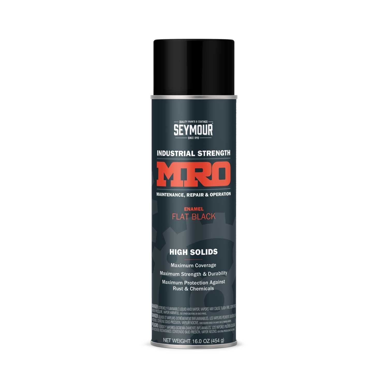 620-1433 Industrial MRO High Solids Spray Paint, Flat Black, 16 Ounce (Pack o...