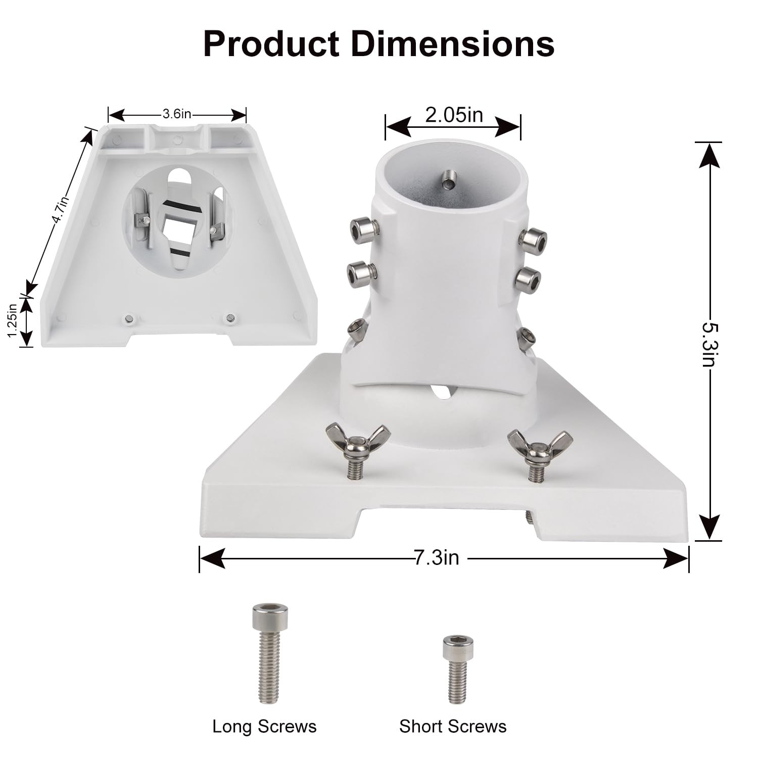 Pipe Adapter Pole Mount for Starlink Standard 4/4X/Gen3, Adjustable Pole Mount..