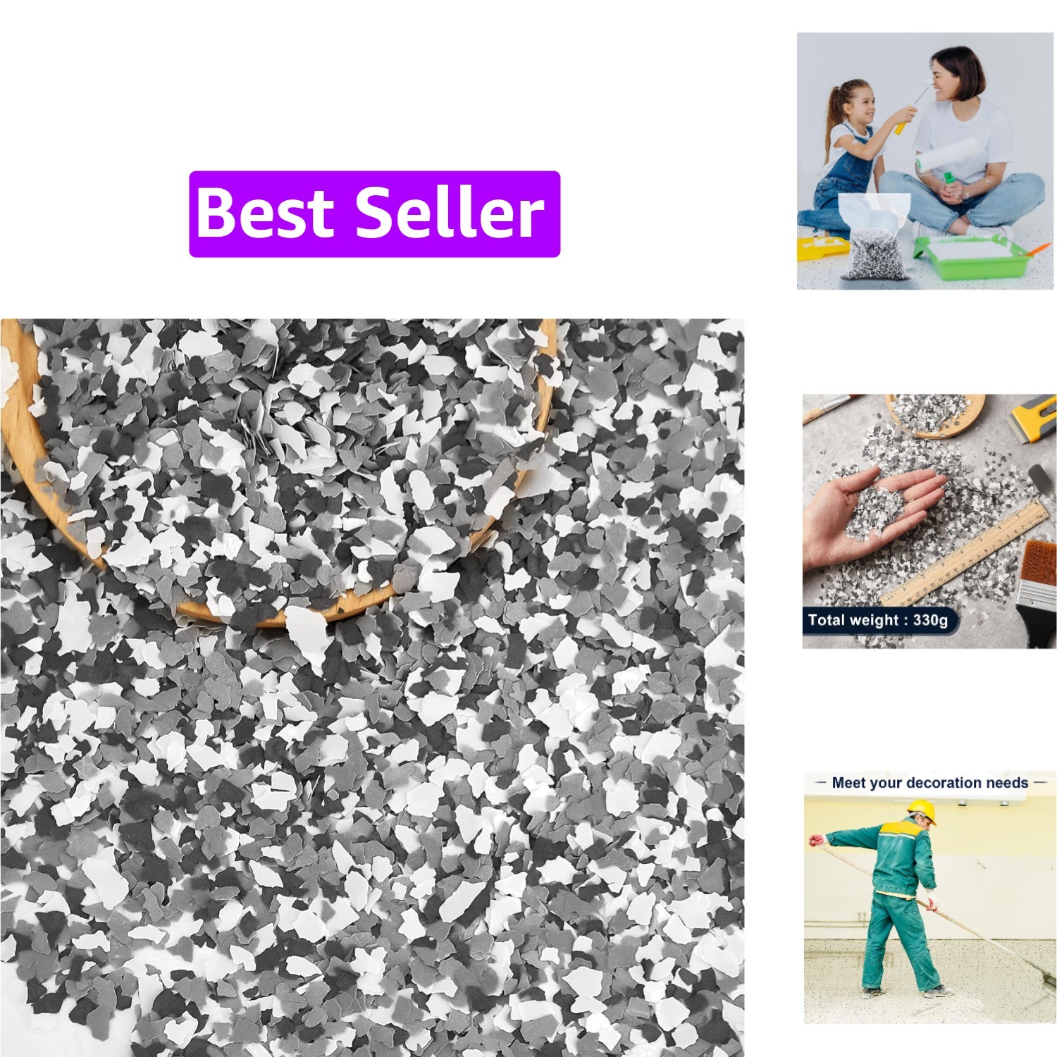 330 G/ 0.72 lb Blend Decorative Color Chips Epoxy Flakes for Garage Floor Ble...