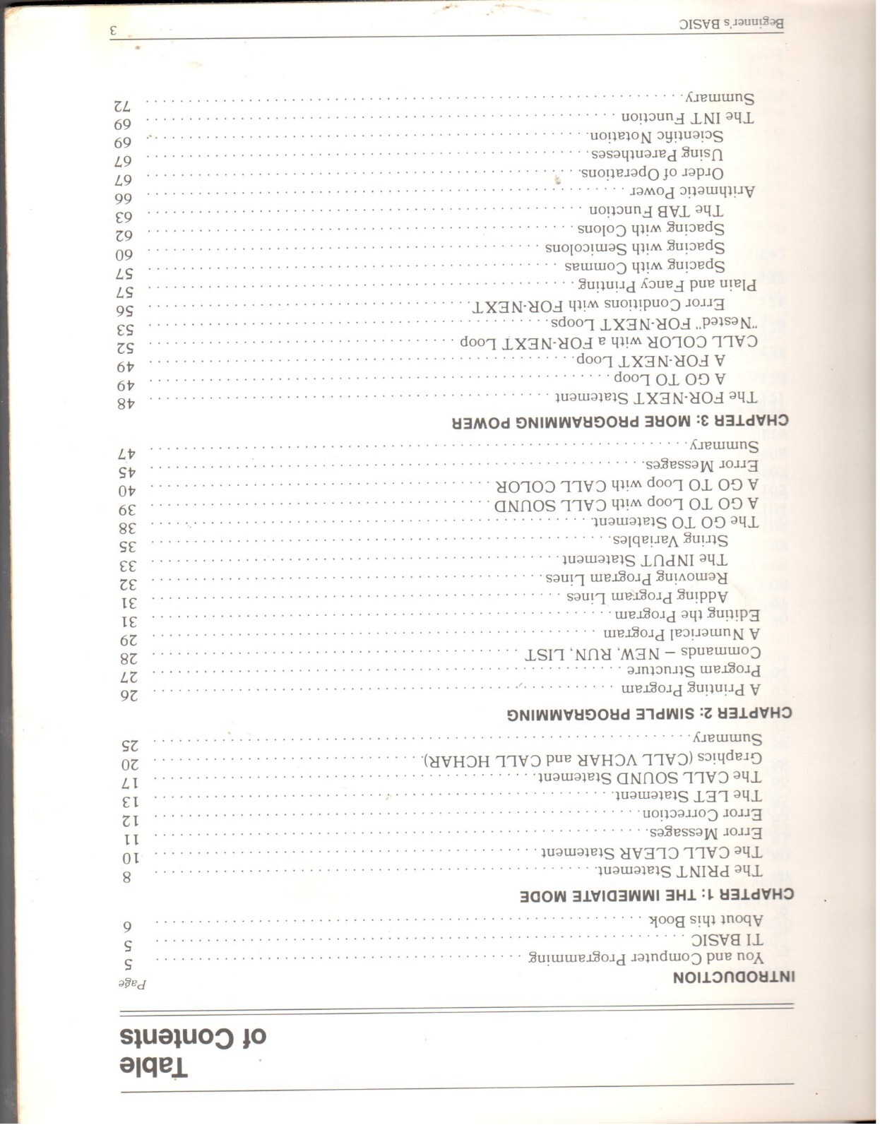 ITHistory (1981) MANUAL: BEGINNERS BASIC (TI 99/4A/ Texas Instruments) OF