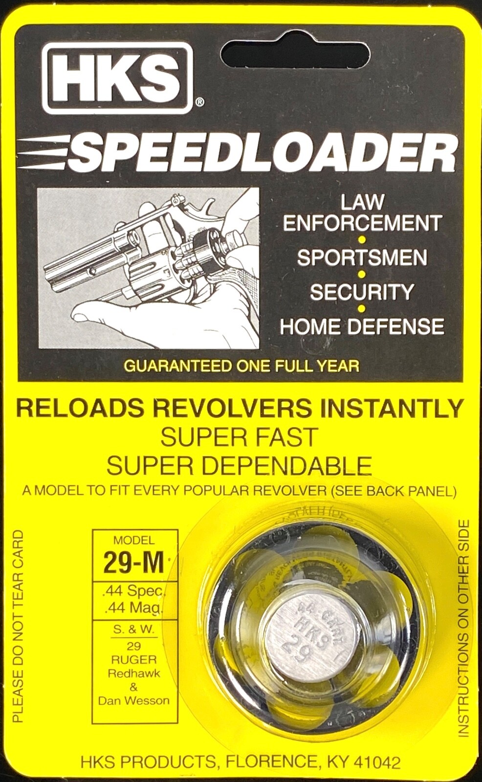HKS 29M Speedloader 44spl/44mag for S&W 29, Ruger Redhawk, Taurus Raging Bull
