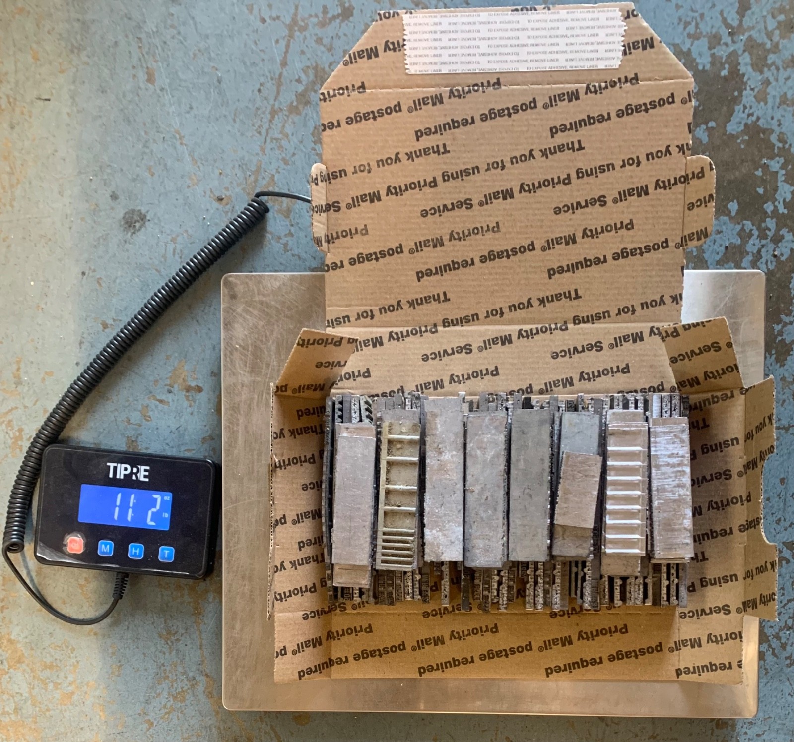Lineotype Lead 11 pounds 2oz Very hard lead alloy in raw form for casting